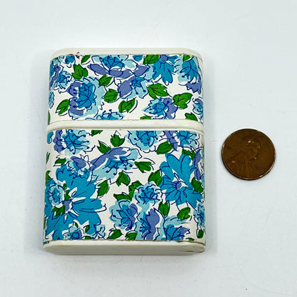 1960s PURSETTES by Campana Tampon Case Holder Blue Green Floral SD2