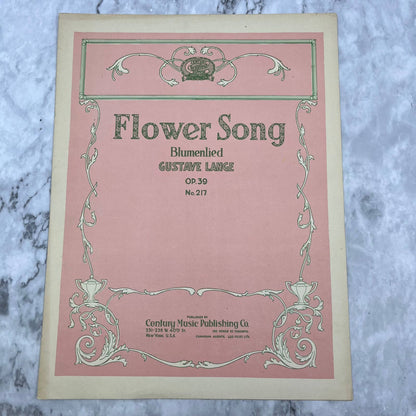 1910s Sheet Music - Flower Song - Blumenleid Gustave Lange OP. 39 No. 217 TI1
