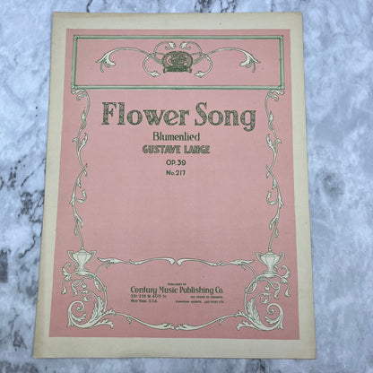1910s Sheet Music - Flower Song - Blumenleid Gustave Lange OP. 39 No. 217 V39-4