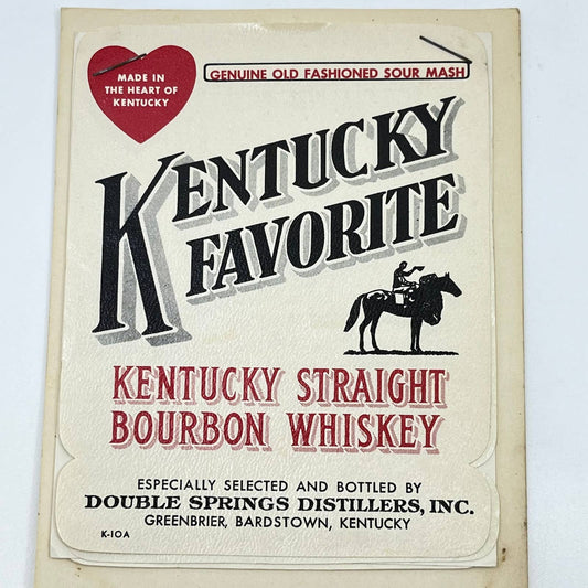 Kentucky Favorite Bourbon Whiskey Label Set of 6 Double Springs Greenbrier KY