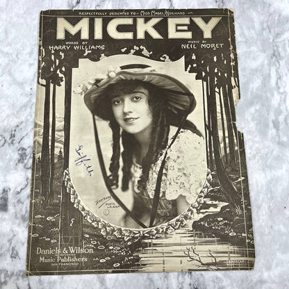Mickey - Harry Williams Neil Moret 1918 Sheet Music TK2-SM2