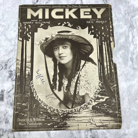 Mickey - Harry Williams Neil Moret 1918 Sheet Music TK2-SM2