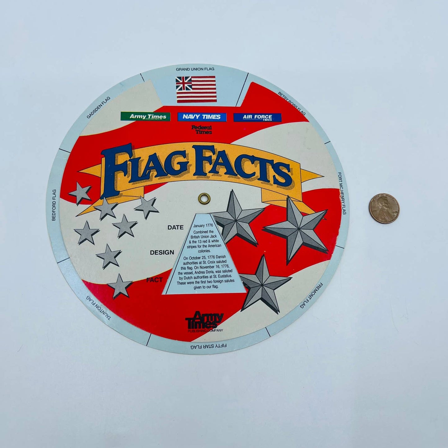 1980s Army Times Flag Facts Slide Wheel D3