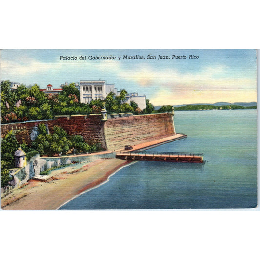 Governor's Palace and Walls, San Juan, Puerto Rico Original Postcard P3-3