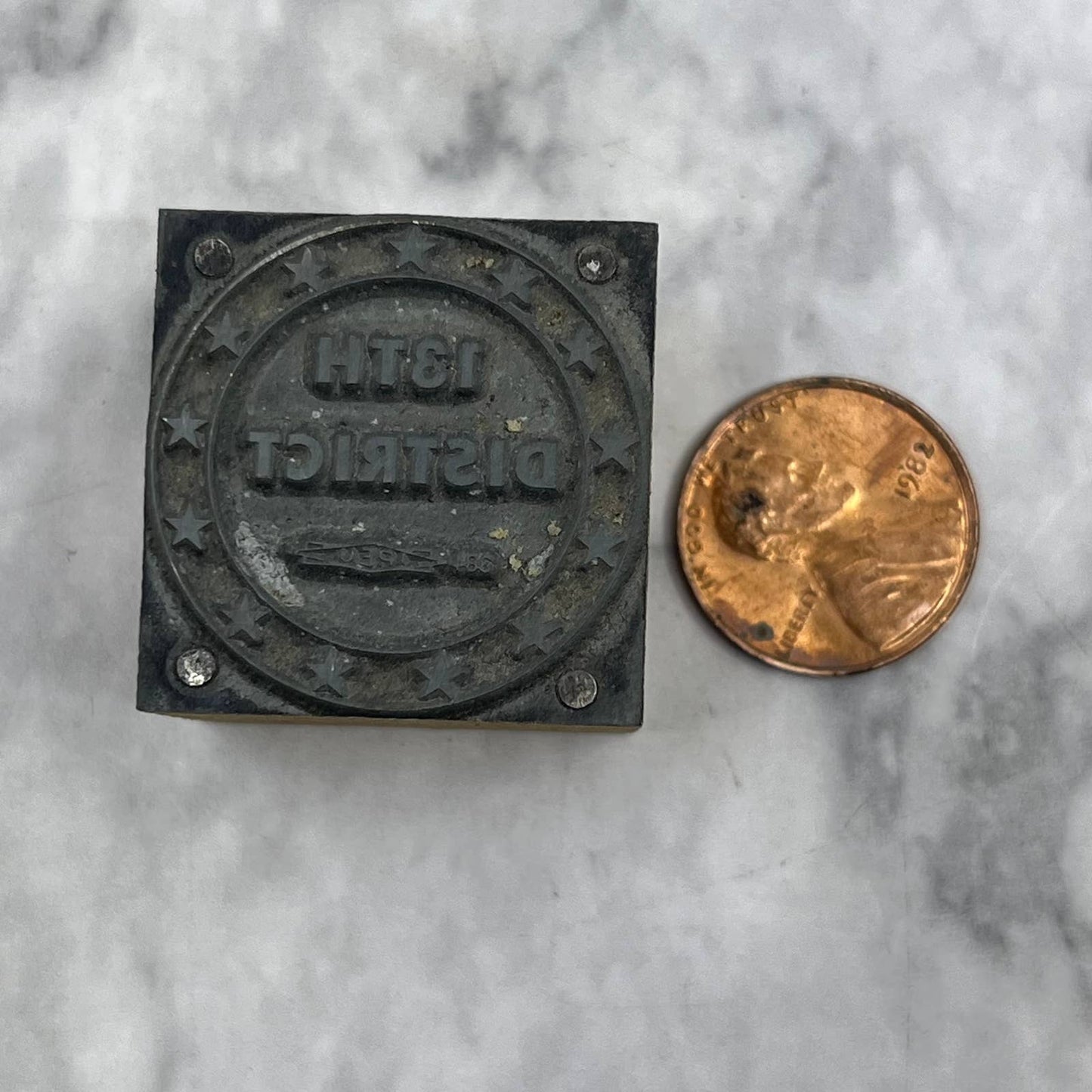 VTG Printing Letterpress Printers Block Plate 13th District I.P.E.U. 384 TJ56