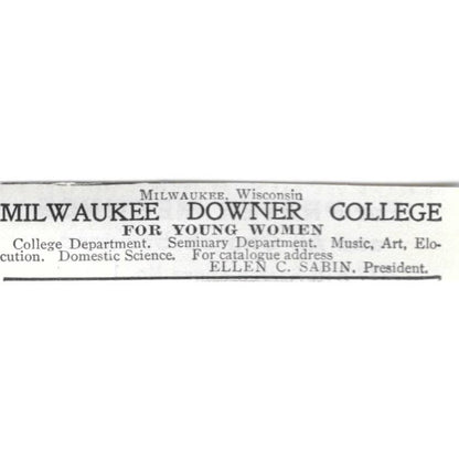 Milwaukee Downer College for Women Ellen C. Sabin WI - 1903 Original Ad TJ8-7-4