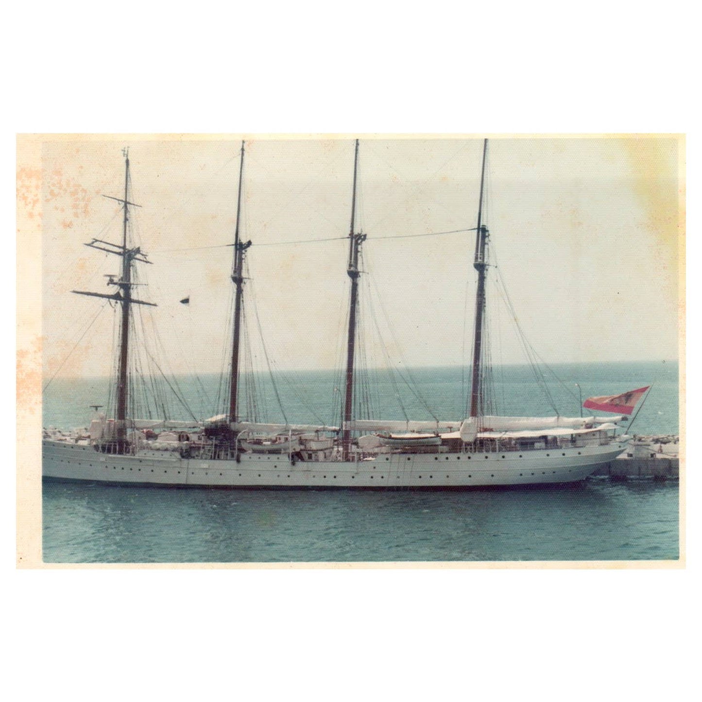 Four-Masted Brazilian Navy Vessel Almirante Saldanha 3.5x5" Color Photo TJ8-7