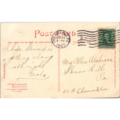 1907 Postcard Betsy Ross House Philadelphia PA TD9-P1