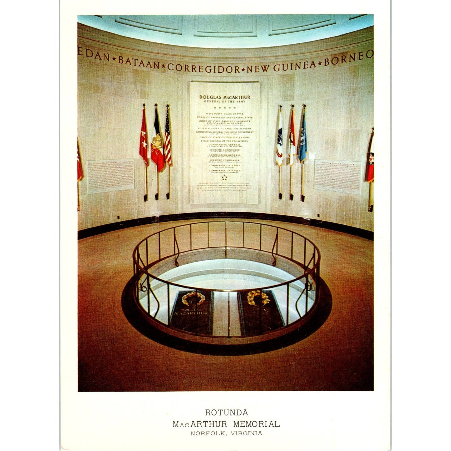 Vintage Large Postcard Rotunda - MacArthur Memorial Norfolk Virginia EA3