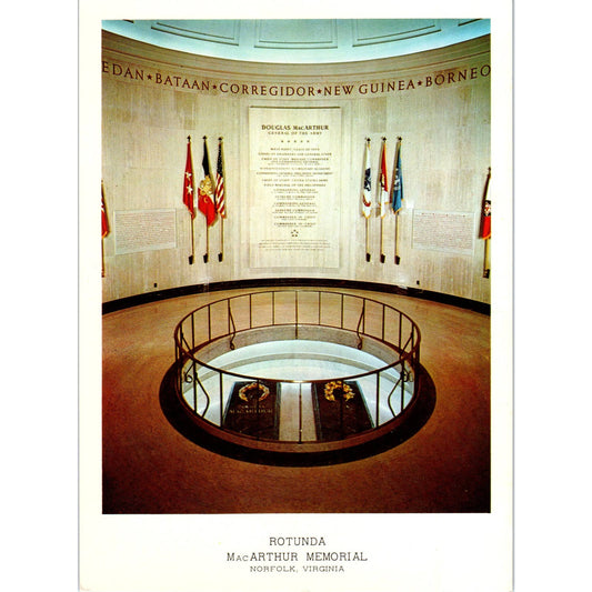 Vintage Large Postcard Rotunda - MacArthur Memorial Norfolk Virginia EA3