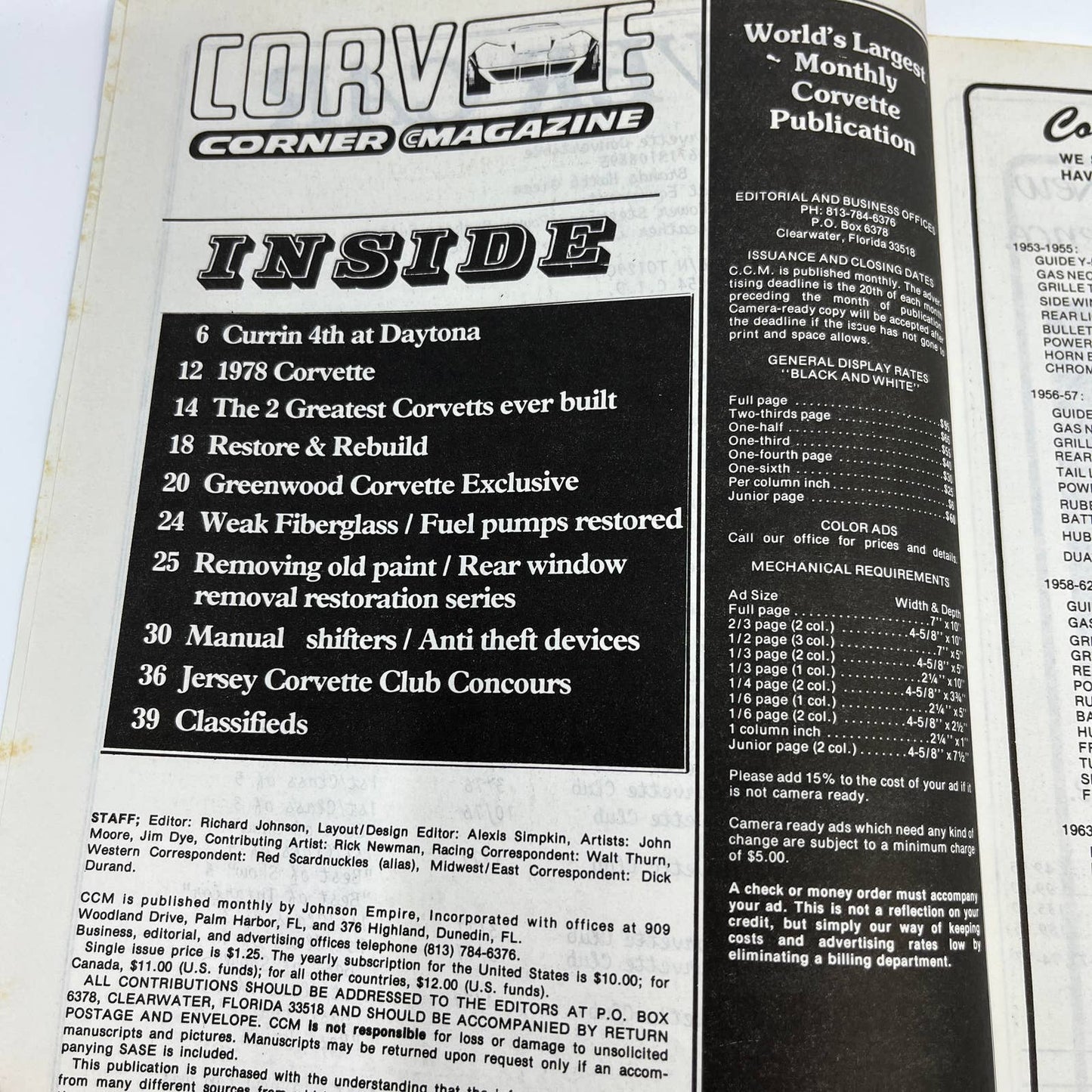 1977 Nov - Corvette Corner Magazine 1978 Vette Restore and Rebuild TG1