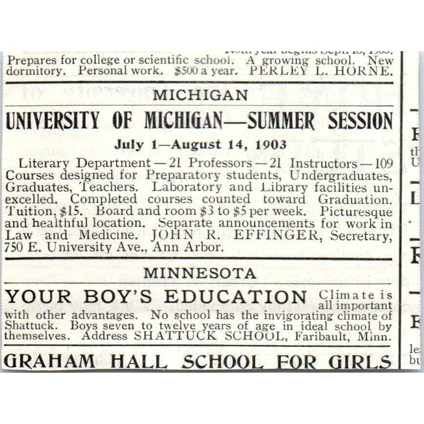 The University of Chicago Home Study Correspondence Course - 1903 Ad TJ7-L