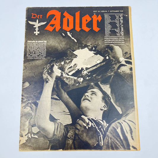 Original WWII German Luftwaffe “Der Adler” Magazine Sept 1943 German Version FL3