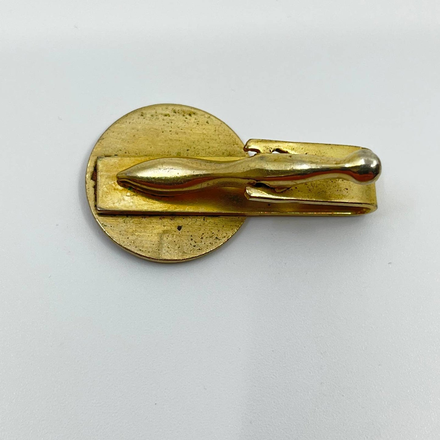 VTG Gold Tone Enamel Playing Card Poker Ace of Hearts Tie Clip Tie Pin SC3