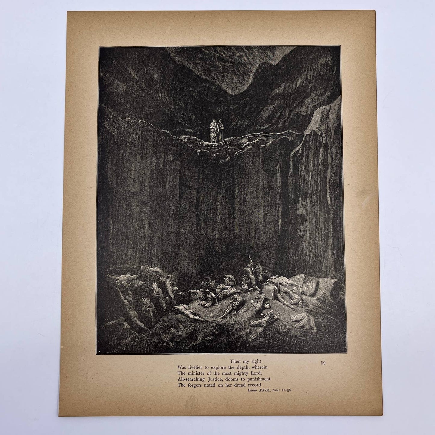 Original 1880s Gustave Dore Engraving Dante Then my sight Was livelier FL4