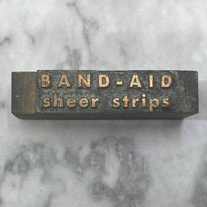 Vintage Letterpress Printers Block Plate Band-Aid Sheer Strips SE848
