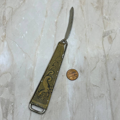 Antique Oriental Dragon Tin Litho Letter Opener TI7-S1