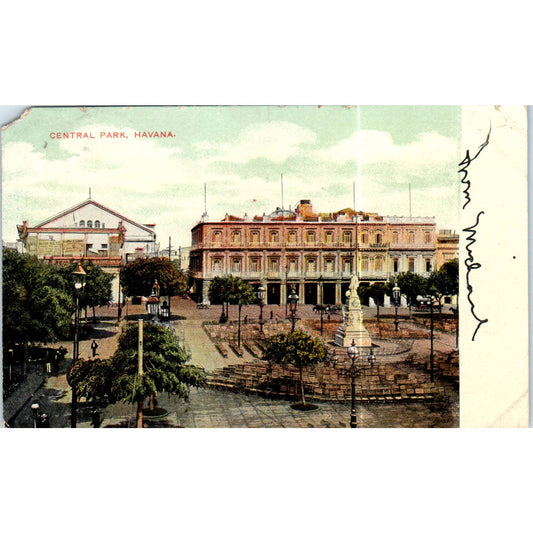 Central Park c1906 Havana Cuba Original Postcard TK1-P16