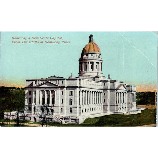 Kentucky State Capitol From Kentucky River Bluffs 1911 Original Postcard P3-3