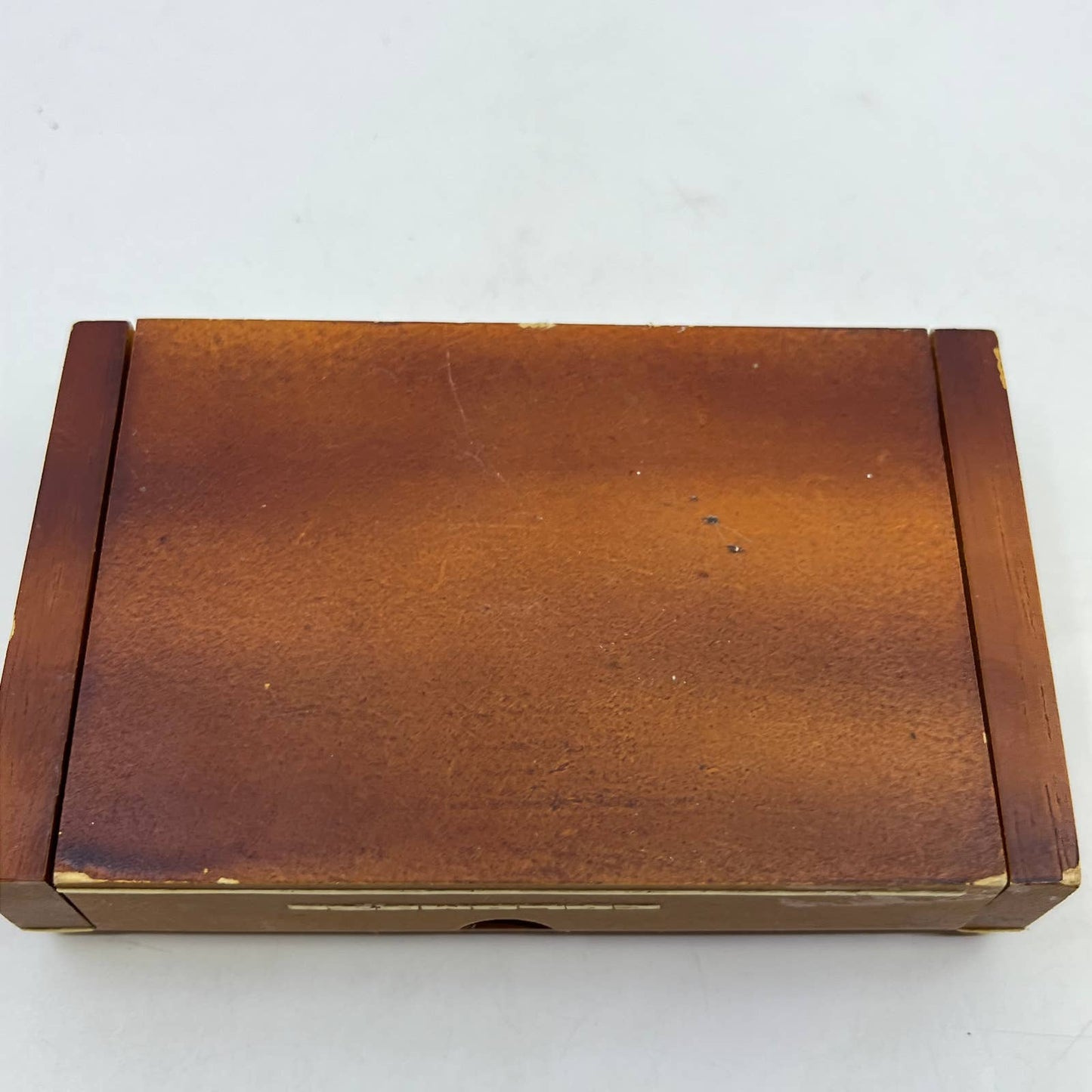 Vintage Handmade Wooden Trinket  Box Art Inlays 5” Wood Colombo 5x3" TH7