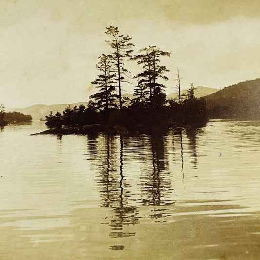 1880s Stereoview Card The Fairyland Lake George New York Island View