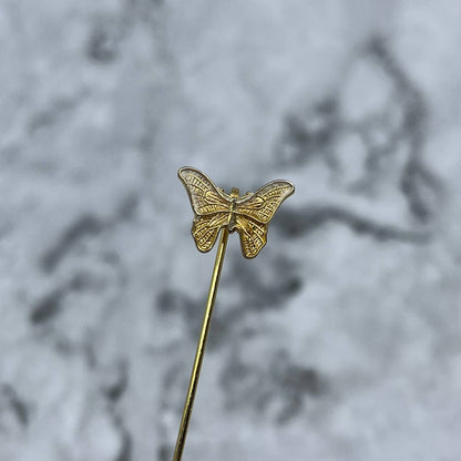 Vintage Gold Tone Butterfly Stick Pin SE6