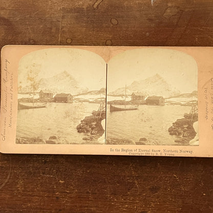 Northern Norway Region of Eternal Snow 1900 Antique Stereoview Card H2-5