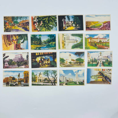 1920’s Souvenir Cards 16 Color views of Los Angeles CA Echo Park CHINA TOWN SC2