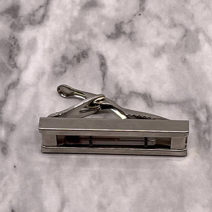 Vintage Silver Tone Novelty Tie Clip Bar Clasp SA2