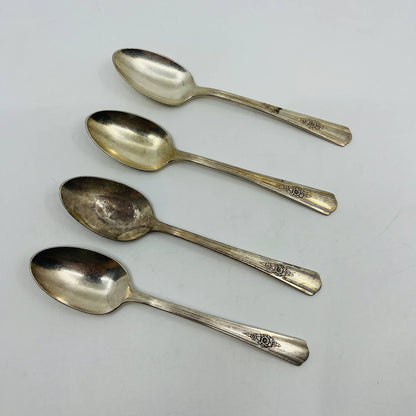 Art Deco WM Rogers International Desire Silverplate Teaspoon Set of 4 SB7-7