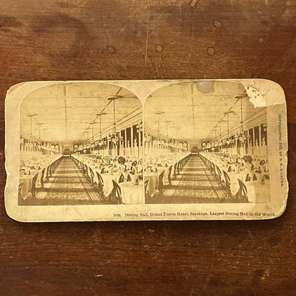 Largest Dining Hall in World Grand Union Hall Saratoga 1882 Stereoview TJ9-V1