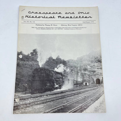 1975 Jul-Aug Chesapeake and Ohio Historical Newsletter C&O RR Thomas Dixon TE2