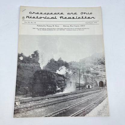 1975 Jul-Aug Chesapeake and Ohio Historical Newsletter C&O RR Thomas Dixon M1-2