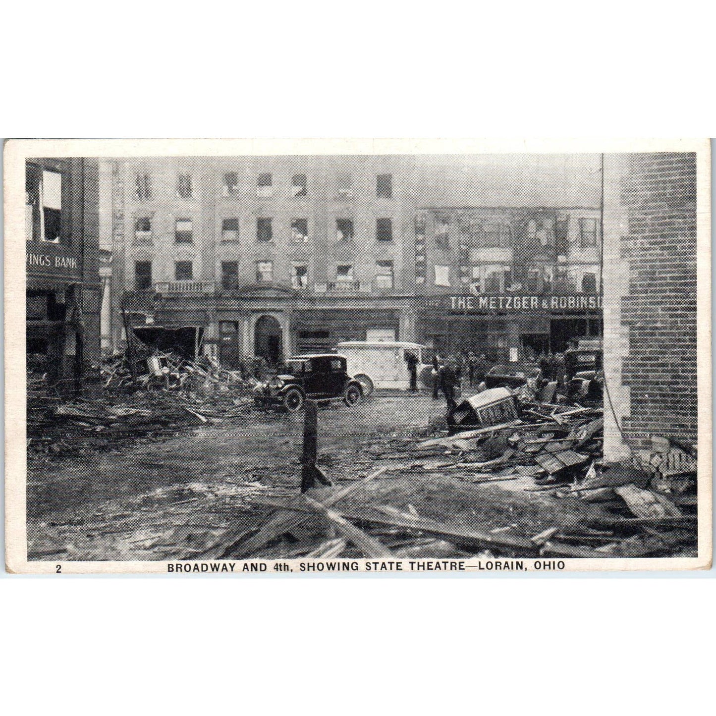 Antique Postcard Broadway and 4th Showing State theatre Lorain OH TD8-O2