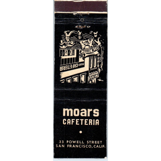 Moars Cafeteria San Francisco California Advertising Matchbook Cover MM9-1