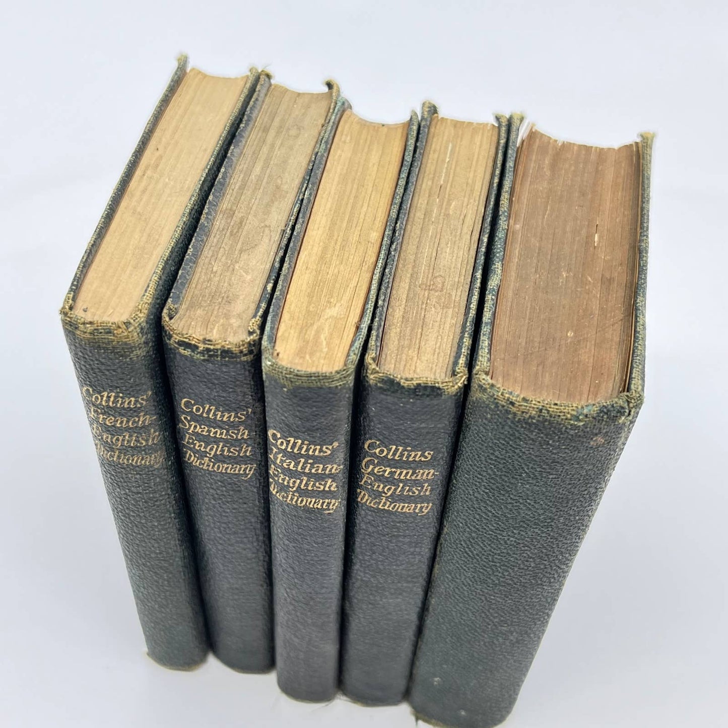 Antique Lot of 5 Collins Pocket Multilingual Dictionaries TF3