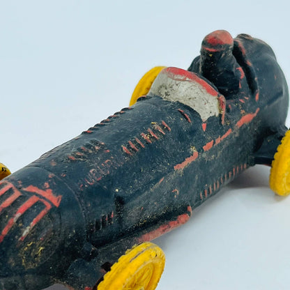 Auburn Rubber Toy Co. 1950s Indy Car Racer Black Red Yellow 6” TB6