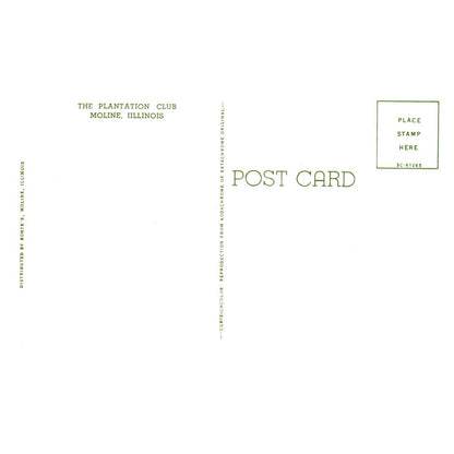 Vintage Postcard - The Plantation Club - Moline Illinois TJ6-1