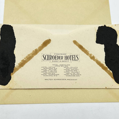 1920s Hotel Duluth Envelope & Letterhead Schroeder Hotels Duluth MN SC9