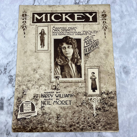 Mickey Sheet Music Piano Mabel Normand 1918 Williams Moret TI1