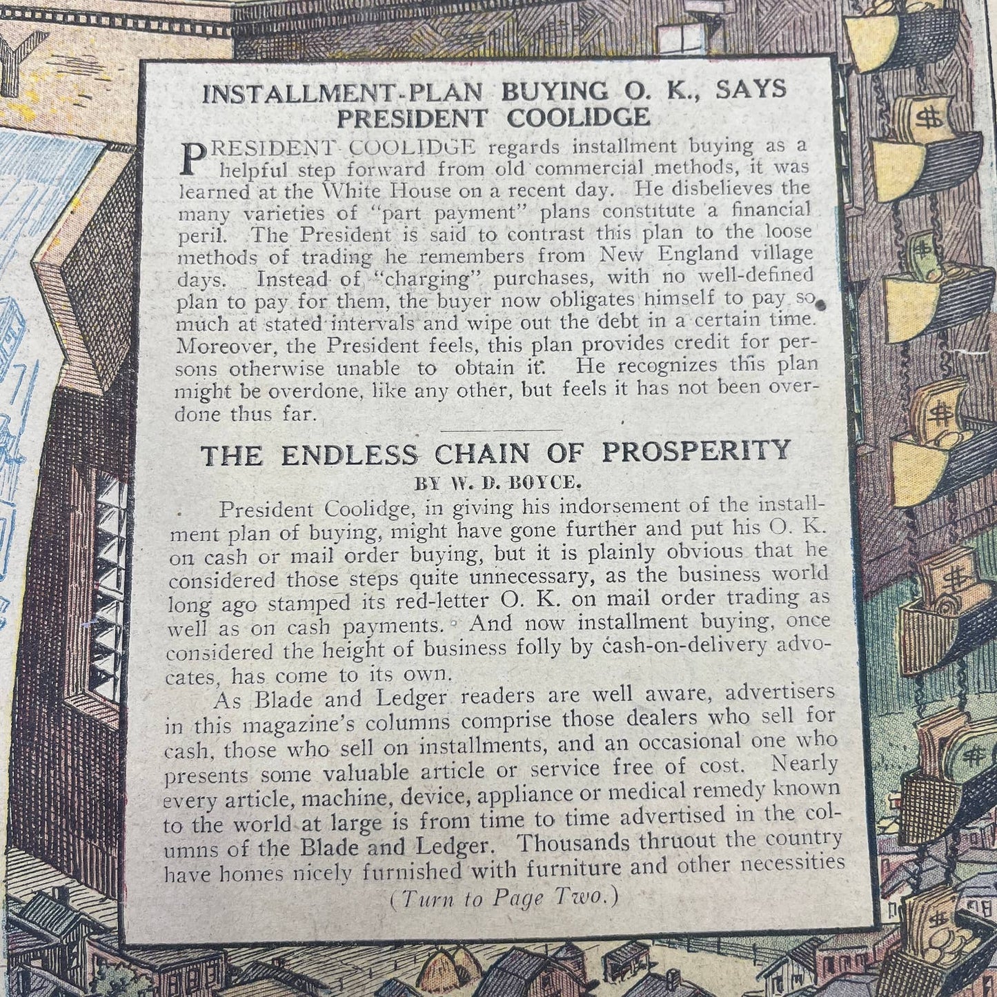 1926 Chicago Blade & Ledger March Picturing the Endless Chain of Prosperity FL4