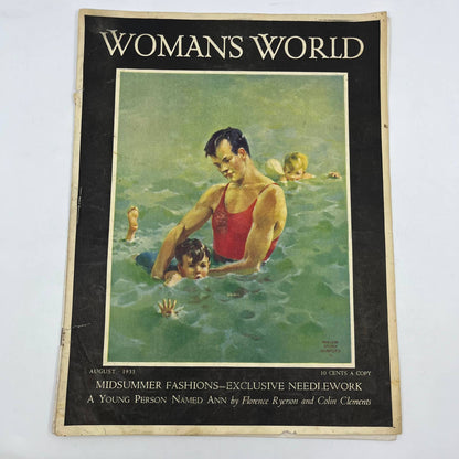 1933 Aug Women's World Magazine Miriam Story Hurford Art Midsummer Fashions TI4