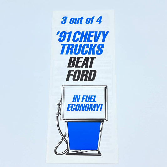 1991 Chevy Trucks Beat Ford Fuel Economy Brochure AB8