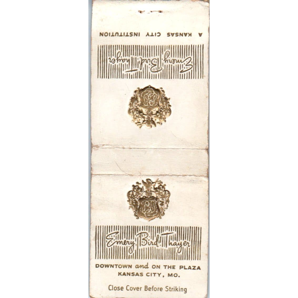 Emery, Bird, Thayer Downtown Kansas City MO Advertising Matchbook Cover SA9-M2