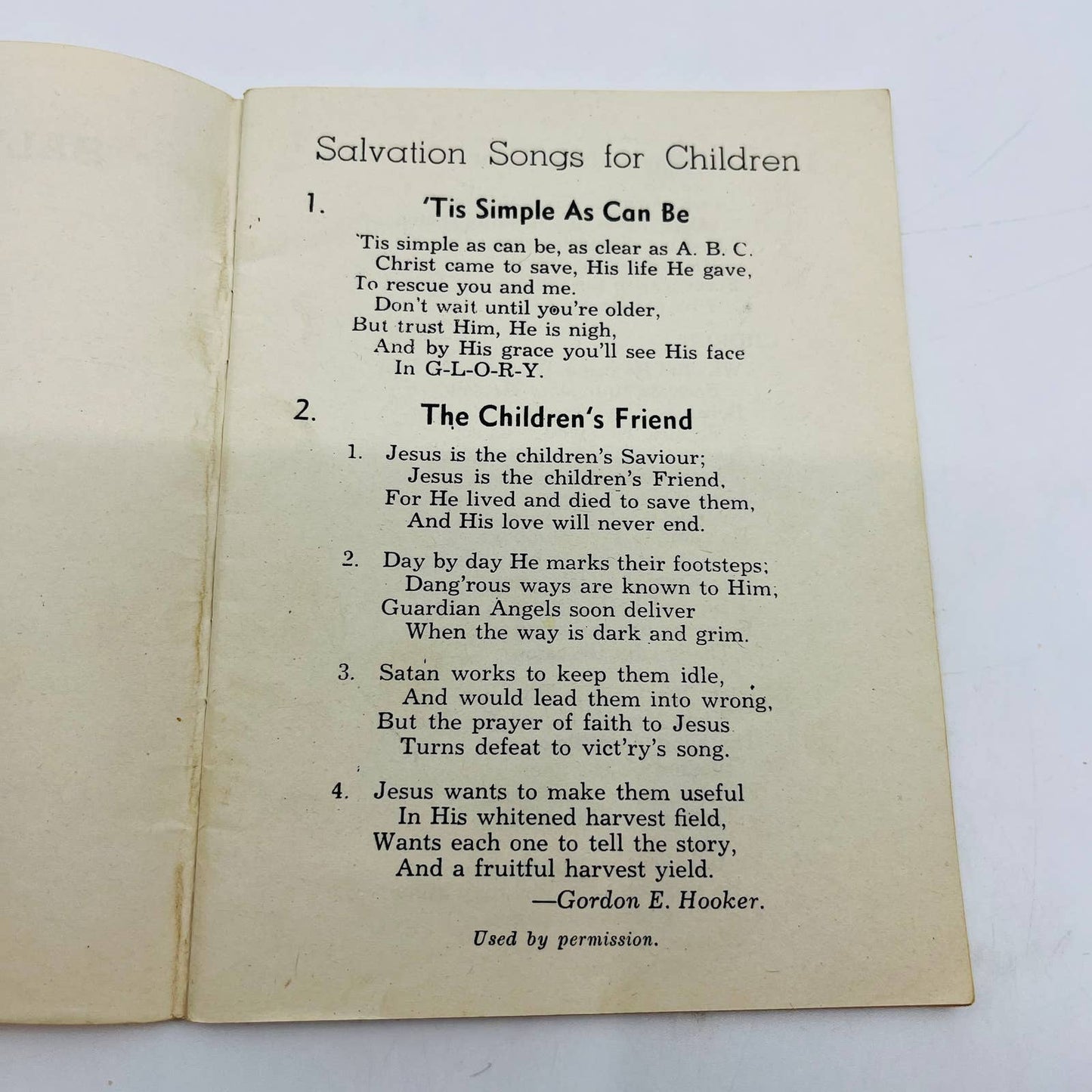 1939 Salvation Songs for Children Christian Song Booklet SA7