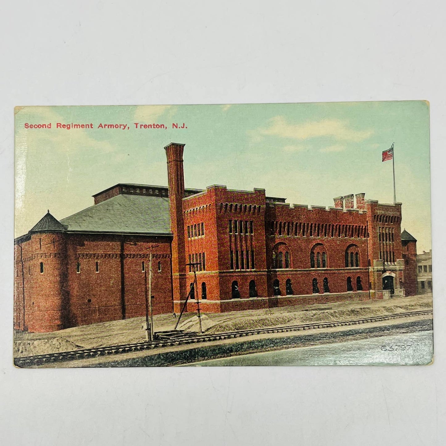 1910s WWI Post Card 2nd REGIMENT ARMORY TRENTON N.J. PA8