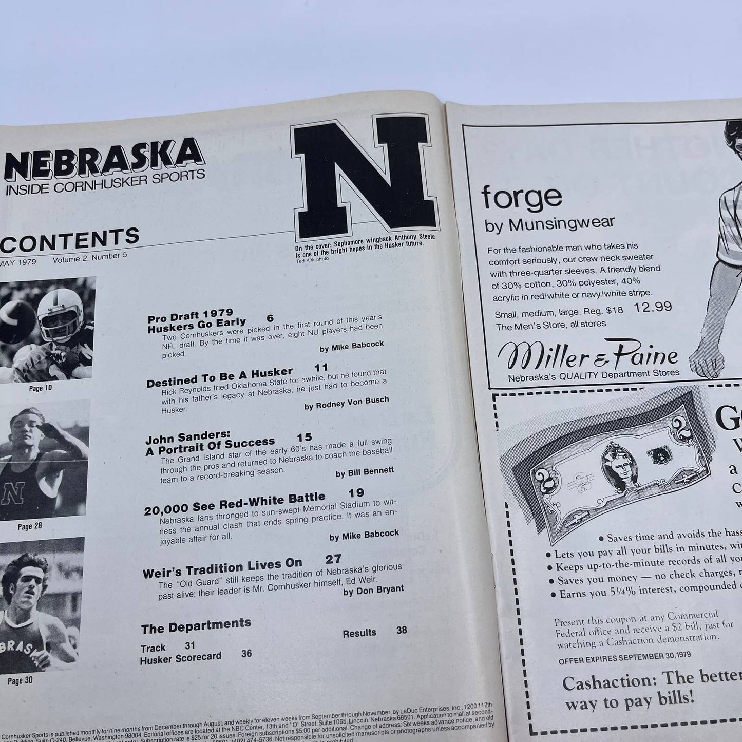 1979 May - Nebraska Inside Cornhusker Sports Magazine - Anthony Steele TH7