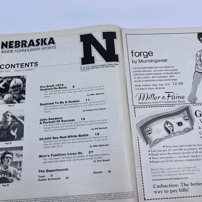 1979 May - Nebraska Inside Cornhusker Sports Magazine - Anthony Steele TH7