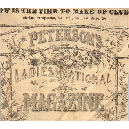 1870s Peterson's Magazine Ad - Freeman & Burr Clothiers Fulton Street NY AK3-6