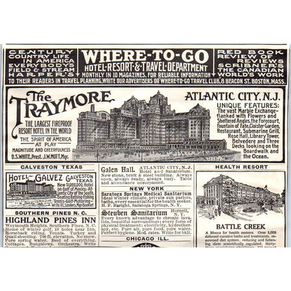 c1920 Harper's Magazine Ad - Old Dominion Line Steamer Sea Trip J.J. Brown EA3